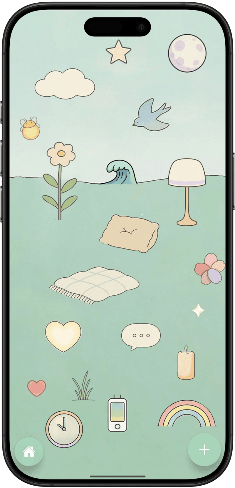 The Inner World in the Lira app, with elements unlocked by daily challenges
